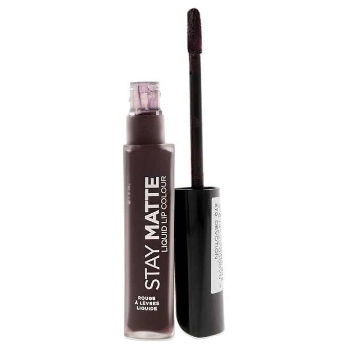 Rimmel London Stay Matte Liquid Lip Color with Full Coverage Kiss-Proof Waterproof Matte Lipstick Formula that Lasts 12 Hours - 870 Devotion, .21oz