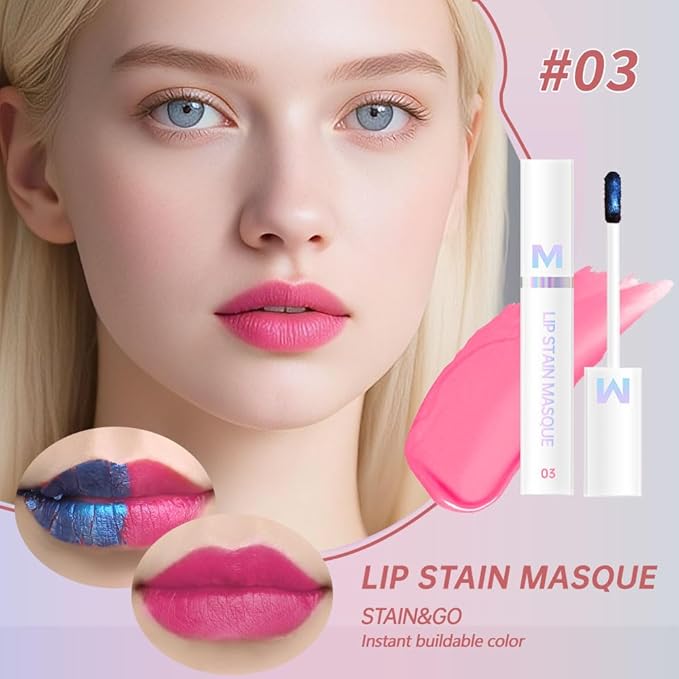 Matte Lip Gloss Peel Off Masque - Peel Off Lip Stain Tattoo, Light Pink Peel Off Lip Tint,Long Lasting Waterproof Transfer-proof Lip Mask Lip Stain Peel Off Lip Gloss,Stay Lip Makeup 03#