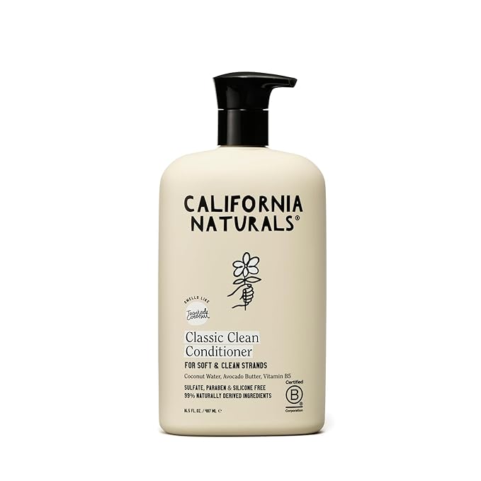 California Naturals Conditioner w/Coconut Milk, Vitamin E for Dry Hair & Scalp Care in Women & Men, Natural, Vegan, Paraben & Sulfate Free, Color Safe Conditioner, All Hair Types, 16.5 fl oz
