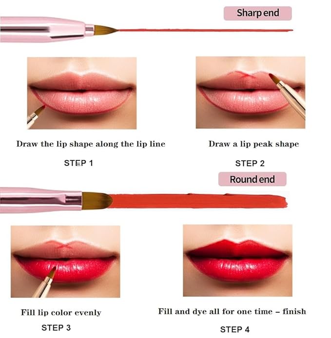Pack of 2 Lip Brush for Lipstick, Retractable Lip Brushes, Lipstick Liner Brush Retractable with Cap, Dual-ended Foundation Makeup Brush Tool For Women (Silver and Green)
