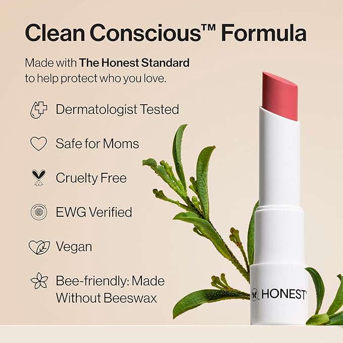 Honest Beauty Moisturizing Vegan Tinted Lip Balm | Antioxidant-rich Acai Extracts + Avocado Oil | Paraben Free + Cruelty Free | Blood Orange