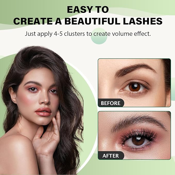 Lash Clusters 96pcs Individual Lashes Y22 D Curl 12mm Eyelash Clusters KEYYOU Volume Wispy Lash Extension Soft&Comfortable Easy DIY at Home(Y22,D-12mm)