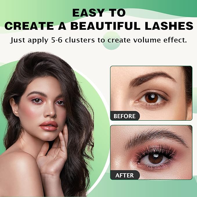 Lash Clusters 96pcs Individual Lashes Y02 D Curl 10mm Eyelash Clusters KEYYOU Volume Wispy Lash Extension Soft&Comfortable Easy DIY at Home(Y02,D-10mm)