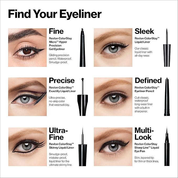 Revlon Skinny Liquid Eyeliner, ColorStay Eye Makeup, Waterproof, Smudge-proof, Longwearing with Ultra-Fine Tip, Mahogany Flame, 0.08 oz