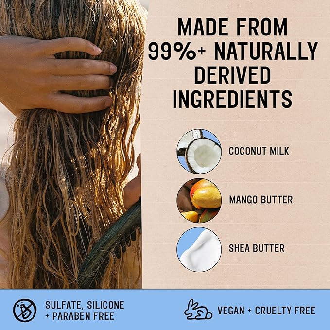 California Naturals Conditioner w/Coconut Milk, Vitamin E for Dry Hair & Scalp Care in Women & Men, Natural, Vegan, Paraben & Sulfate Free, Color Safe Conditioner, All Hair Types, 16.5 fl oz