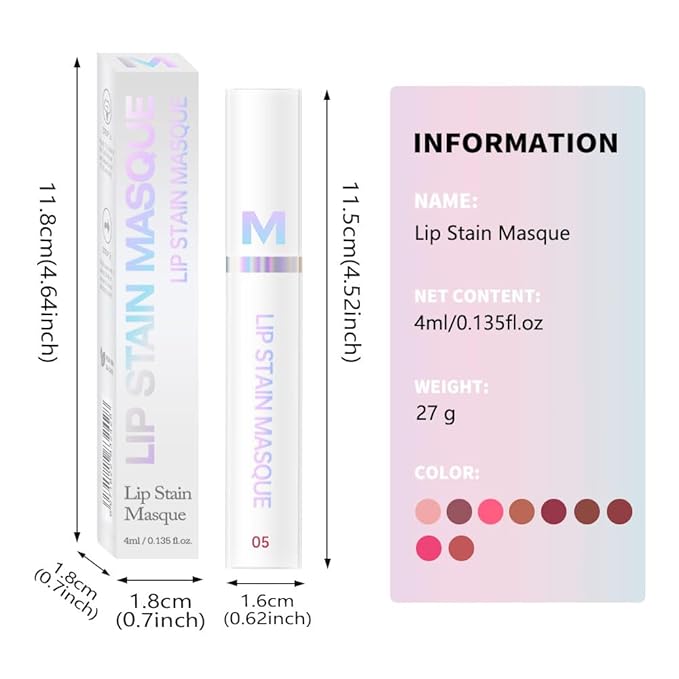 Matte Lip Gloss Peel Off Masque - Peel Off Lip Stain Tattoo, Mauve Peel Off Lip Tint，Long Lasting Waterproof Transfer-proof Lip Mask Lip Stain Peel Off Lip Gloss,Stay Lip Makeup 05#