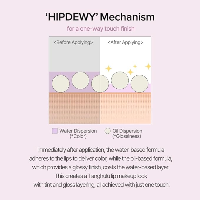 Heart Percent Dote On Mood One Way Glowy Tint, Glass-like High Shine Glossy Finish w/Long-Lasting Luminous Color Lip Stain for Glowy Look, #05. Rosy Bomb