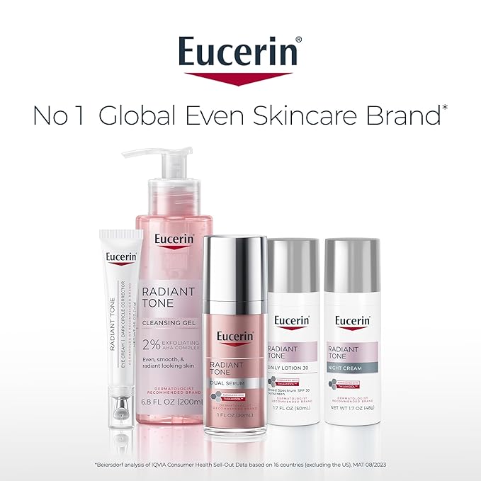 Eucerin Radiant Tone Cleansing Gel with AHA Complex, Face Cleanser Improves Skin Clarity and Boosts Radiance for All Skin Types, 6.8 Fl Oz Bottle