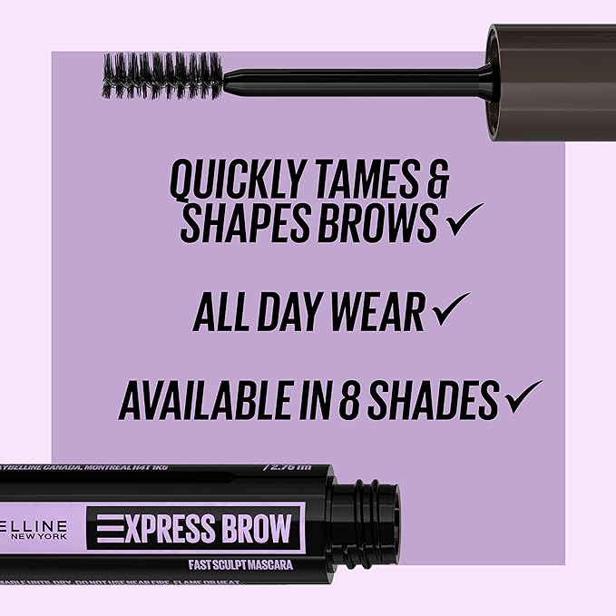Maybelline Brow Fast Sculpt, Shapes Eyebrows, Eyebrow Mascara Makeup, Black Brown, 0.09 Fl. Oz.