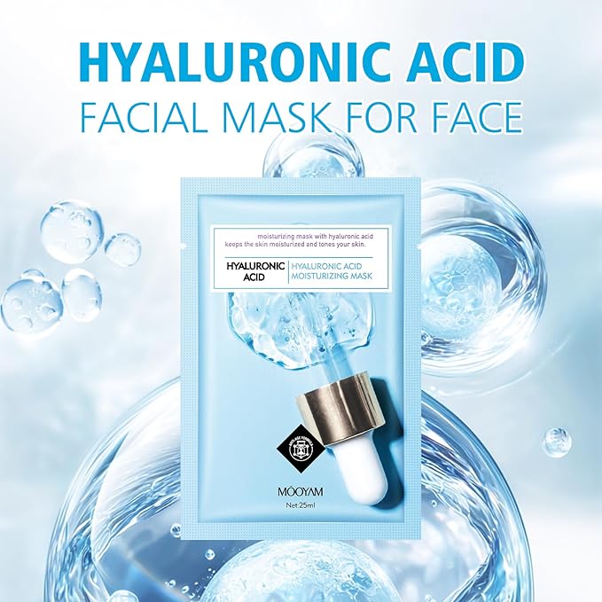 Face Sheet Mask Skincare for Women, Hyaluronic Acid Face Masks Sheets Skincare, Hydrating Sheets Facial Mask Moisturizing Face Mask for Women Skin Care Face Masks, Facial Sheet Masks15 Packs