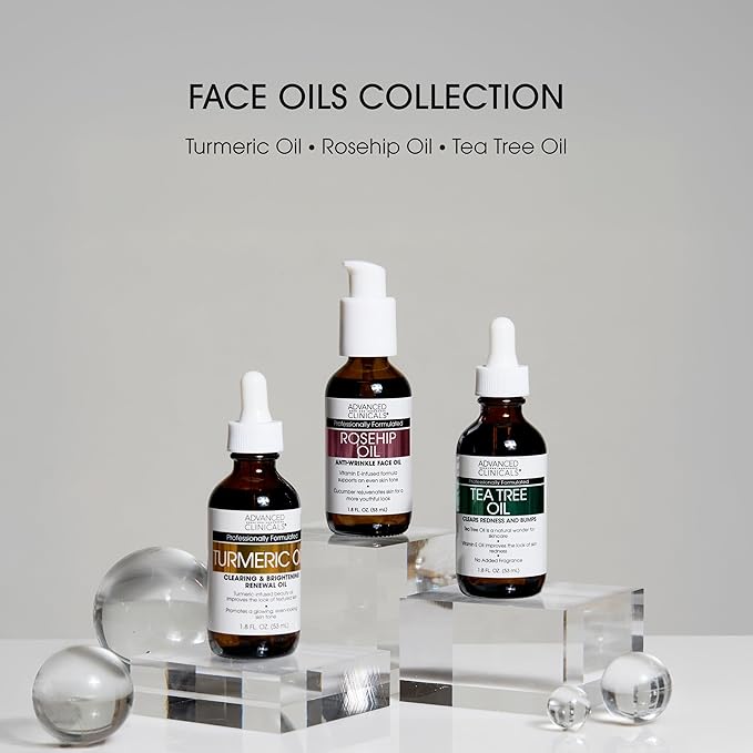 Advanced Clinicals Turmeric Oil Serum For Face | Facial Skin Care Serum With Jojoba + Coconut Oil To Improve Appearance Of Dark Spots & Uneven Skin Tone | Antioxidant Dry Skin Moisturizer, 1.8 Fl Oz