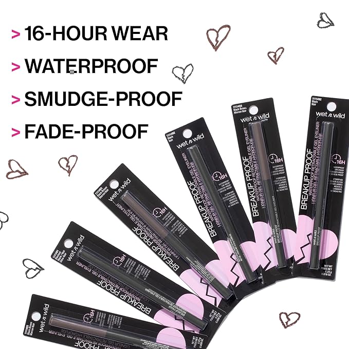 wet n wild Breakup Proof Gel Eyeliner - Retractable, Waterproof, Smudge-Resistant - Cruelty-Free & Vegan - Brick Brown (Pack of 2)