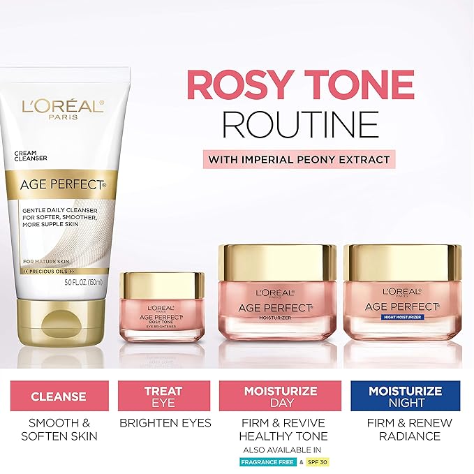 L'Oreal Paris Age Perfect Rosy Tone Anti-Sagging Face Moisturizer, Renew & Revive Healthy Tone, 1.7 oz (Packaging May Vary)