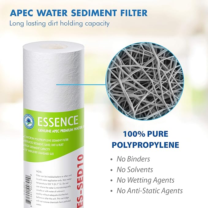 APEC Water Systems FILTER-SET-ESX2 2 Sets of High Capacity Replacement Pre-Filter Sets For Essence Series Reverse Osmosis Water Filter System Stage 1-3