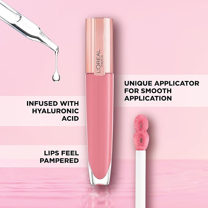 L'Oreal Paris Glow Paradise Hydrating Tinted Lip Balm-in-Gloss with Pomegranate Extract & Hyaluronic Acid, Ultra-Gentle, Non-Sticky Formula, Porcelain Petal, 0.23 fl oz