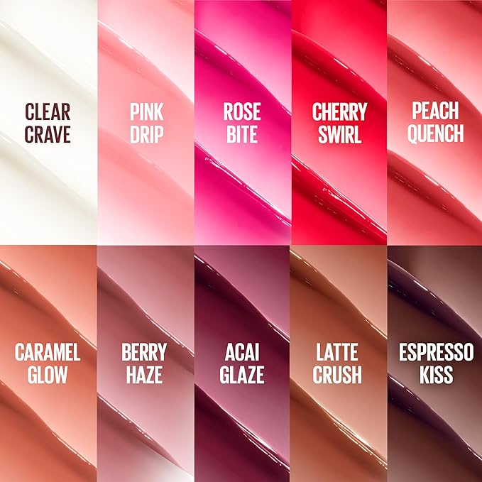 MAYBELLINE Lifter Glaze Oil Balm with Hyaluronic Acid and Hydrating Oil Blend, Lip Balm with 24HRs of Smooth, Moisturizing Shine, Latte Crush (Sheer Medium Brown Nude)