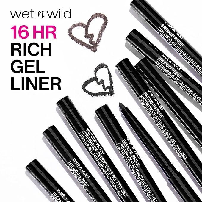 wet n wild Breakup Proof Gel Eyeliner - Retractable, Waterproof, Smudge-Resistant - Cruelty-Free & Vegan - Brick Brown (Pack of 2)