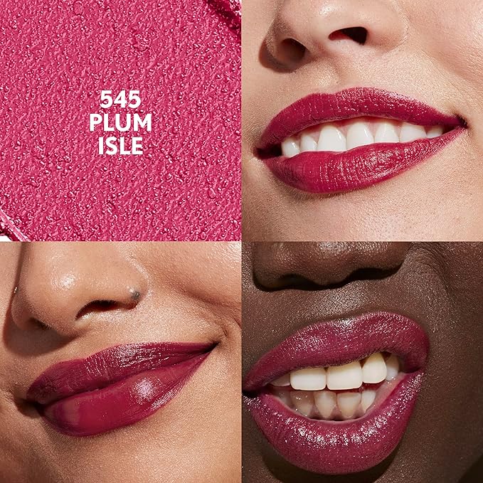COVERGIRL Clean Lip Color, Plum Isle, Satin Finish, Squalane, Avocado & Aloe, Carmine-Free, Non-Drying, 0.12oz