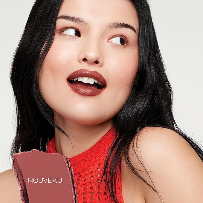 Saie Lip Blur Soft Matte Lipstick - Long Lasting Lipstick with Hydrating, Buildable Coverage - Enriched with Hyaluronic Acid + Softening Jojoba to Nourish Lips - Nouveau (0.07 oz)