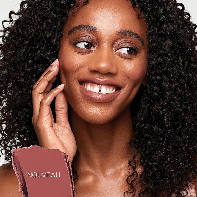 Saie Lip Blur Soft Matte Lipstick - Long Lasting Lipstick with Hydrating, Buildable Coverage - Enriched with Hyaluronic Acid + Softening Jojoba to Nourish Lips - Nouveau (0.07 oz)